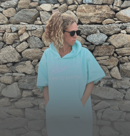 ATLANTIC SHORE Travel Poncho Mint Mykonos Header