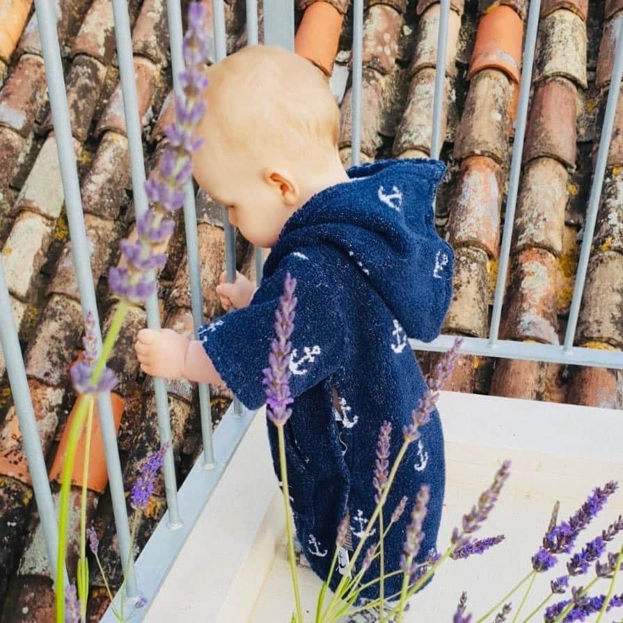 Atlantic Shore | Surf Poncho | Anchor | Baby | Navy Blue