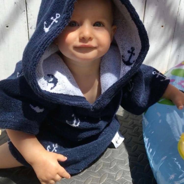 Atlantic Shore | Surf Poncho | Anchor | Baby | Navy Blue