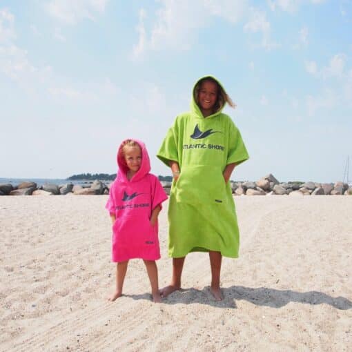 Atlantic Shore | Surf Poncho | Basic | Kids | Green & Pink