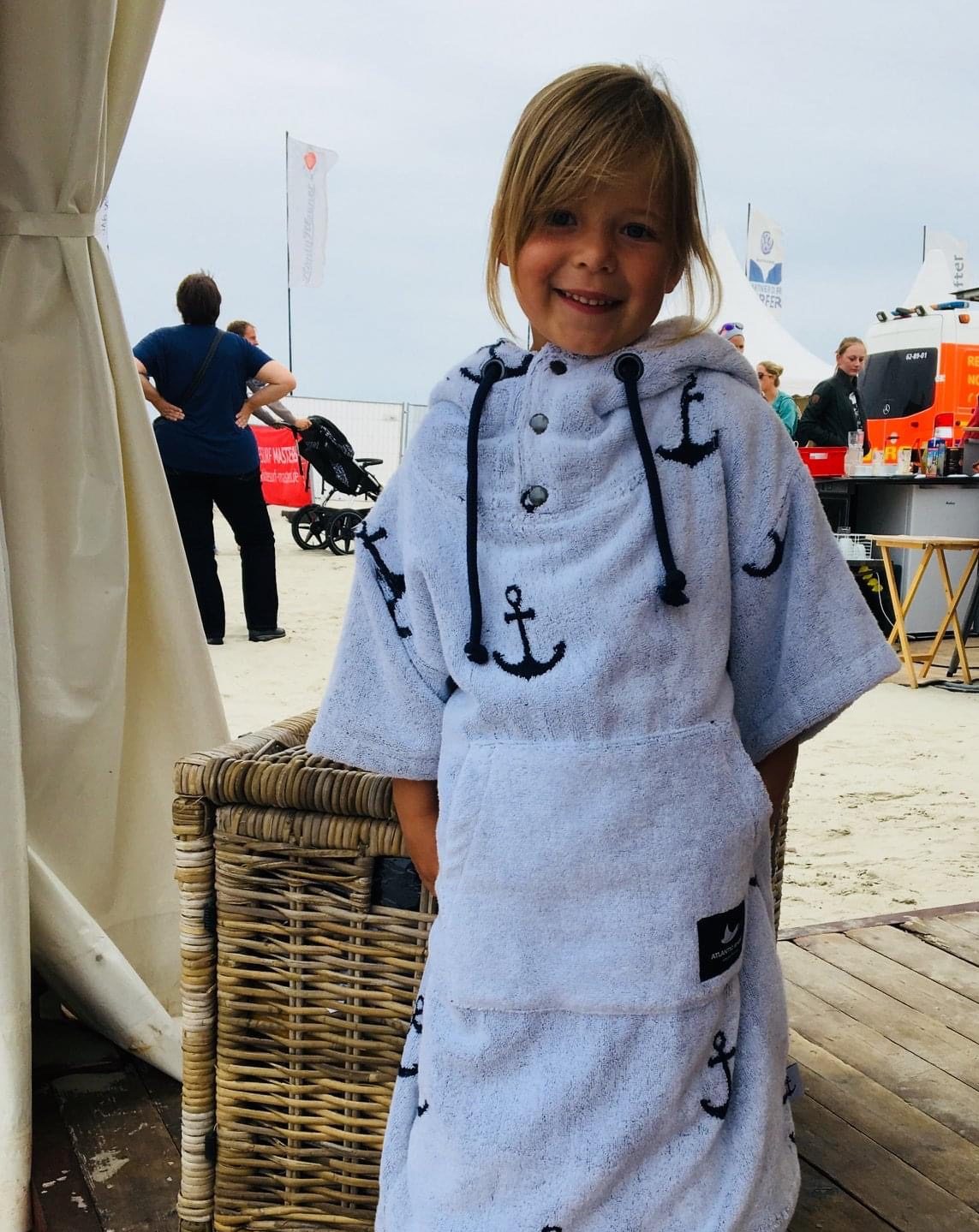 Atlantic Shore | Surf Poncho | Anchor | Kids | Offshore White