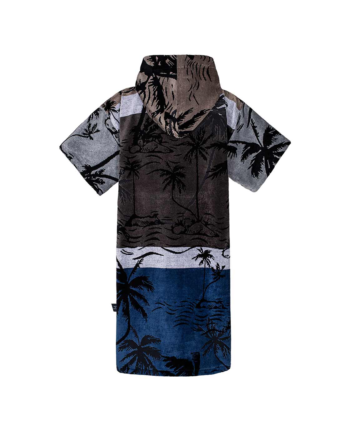 Atlantic Shore Surf Poncho Palm Tree Navy Grey Back